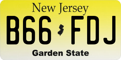 NJ license plate B66FDJ