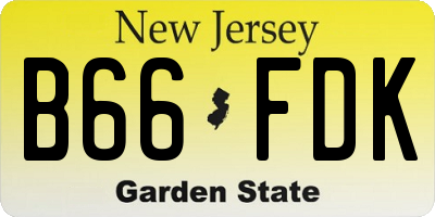 NJ license plate B66FDK