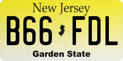 NJ license plate B66FDL