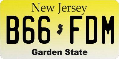 NJ license plate B66FDM