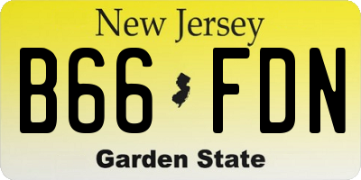 NJ license plate B66FDN