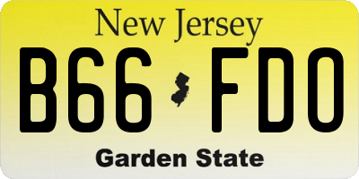 NJ license plate B66FDO