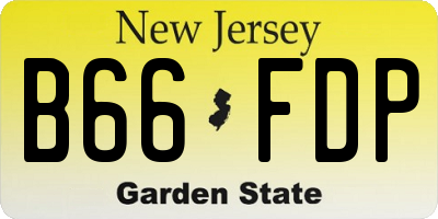 NJ license plate B66FDP