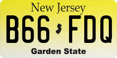 NJ license plate B66FDQ