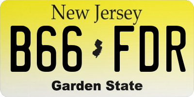 NJ license plate B66FDR