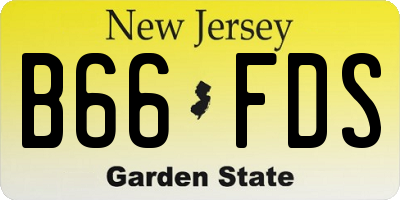 NJ license plate B66FDS