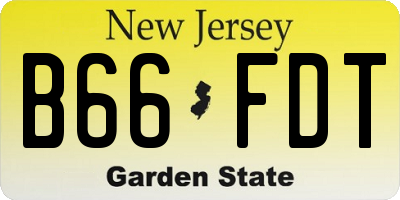 NJ license plate B66FDT