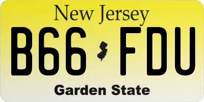NJ license plate B66FDU