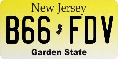 NJ license plate B66FDV