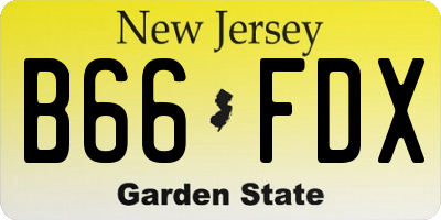 NJ license plate B66FDX
