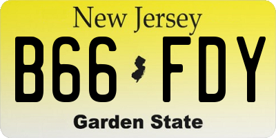 NJ license plate B66FDY