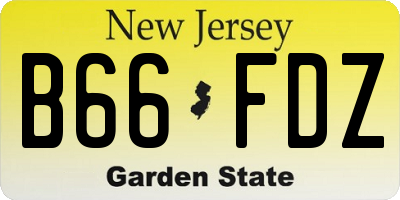 NJ license plate B66FDZ