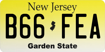 NJ license plate B66FEA