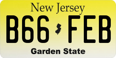 NJ license plate B66FEB