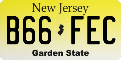 NJ license plate B66FEC