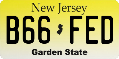 NJ license plate B66FED