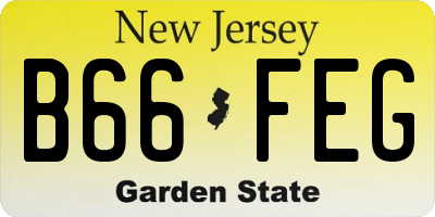NJ license plate B66FEG