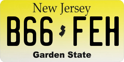 NJ license plate B66FEH