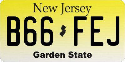 NJ license plate B66FEJ