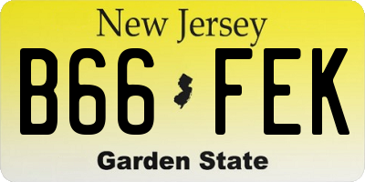 NJ license plate B66FEK
