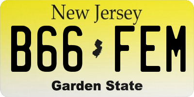 NJ license plate B66FEM