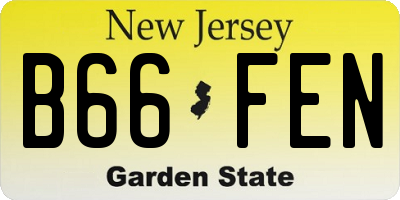 NJ license plate B66FEN
