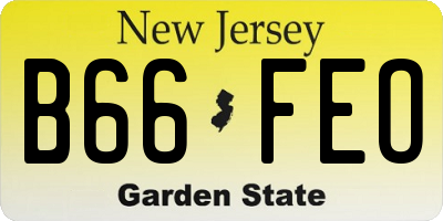 NJ license plate B66FEO
