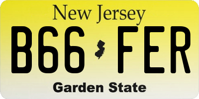 NJ license plate B66FER