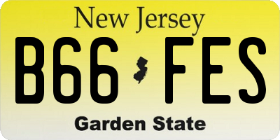 NJ license plate B66FES