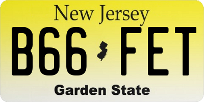 NJ license plate B66FET