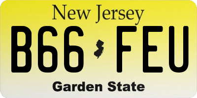 NJ license plate B66FEU