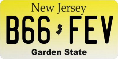 NJ license plate B66FEV
