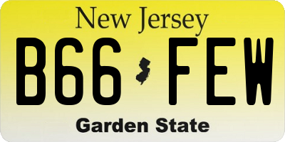 NJ license plate B66FEW