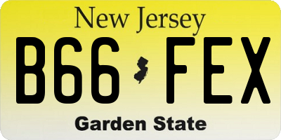 NJ license plate B66FEX