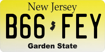 NJ license plate B66FEY