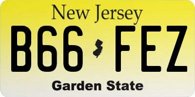 NJ license plate B66FEZ