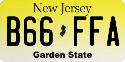 NJ license plate B66FFA