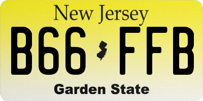NJ license plate B66FFB