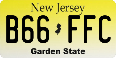 NJ license plate B66FFC