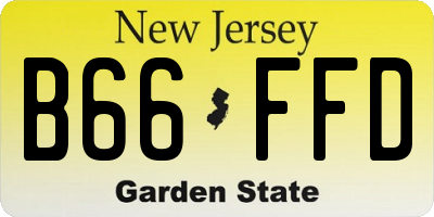 NJ license plate B66FFD