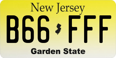 NJ license plate B66FFF