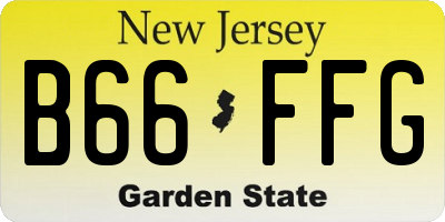 NJ license plate B66FFG