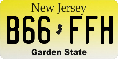 NJ license plate B66FFH