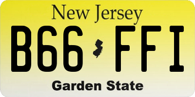 NJ license plate B66FFI
