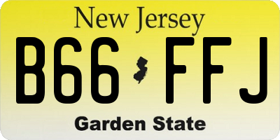 NJ license plate B66FFJ