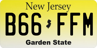 NJ license plate B66FFM
