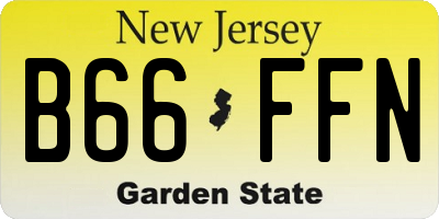 NJ license plate B66FFN