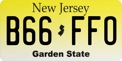 NJ license plate B66FFO
