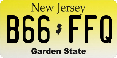 NJ license plate B66FFQ