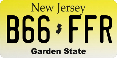 NJ license plate B66FFR
